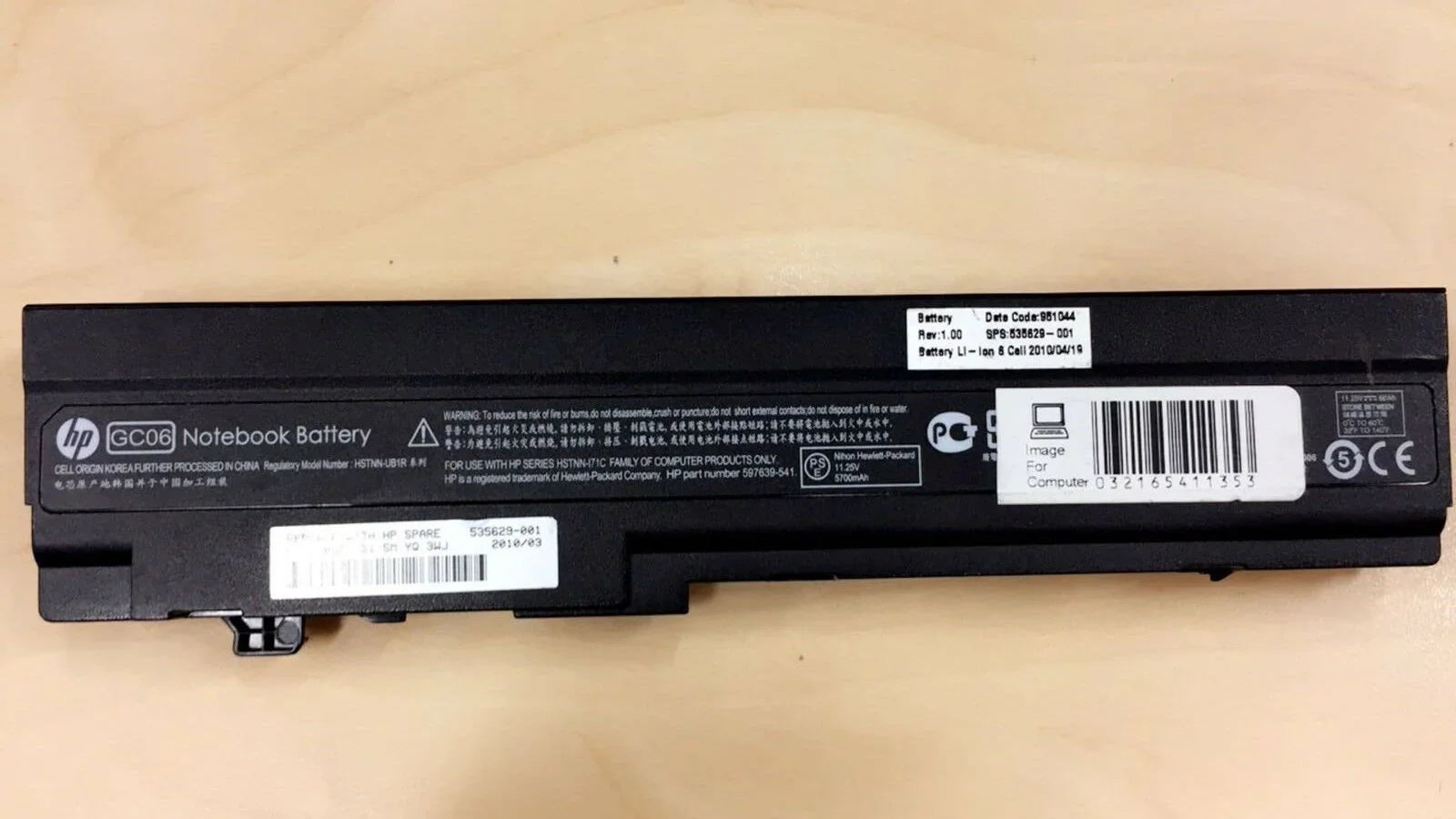 Genuine HP GC06 Notebook Model: HSTNN-UB1R 11.25 V 66Wh 5700 mAh Laptop Battery - eBuy UAE
